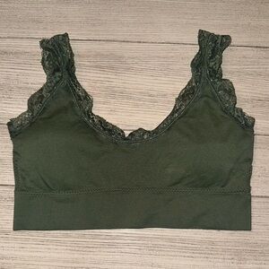 Style 5 Lace Trim Olive Green Bralette